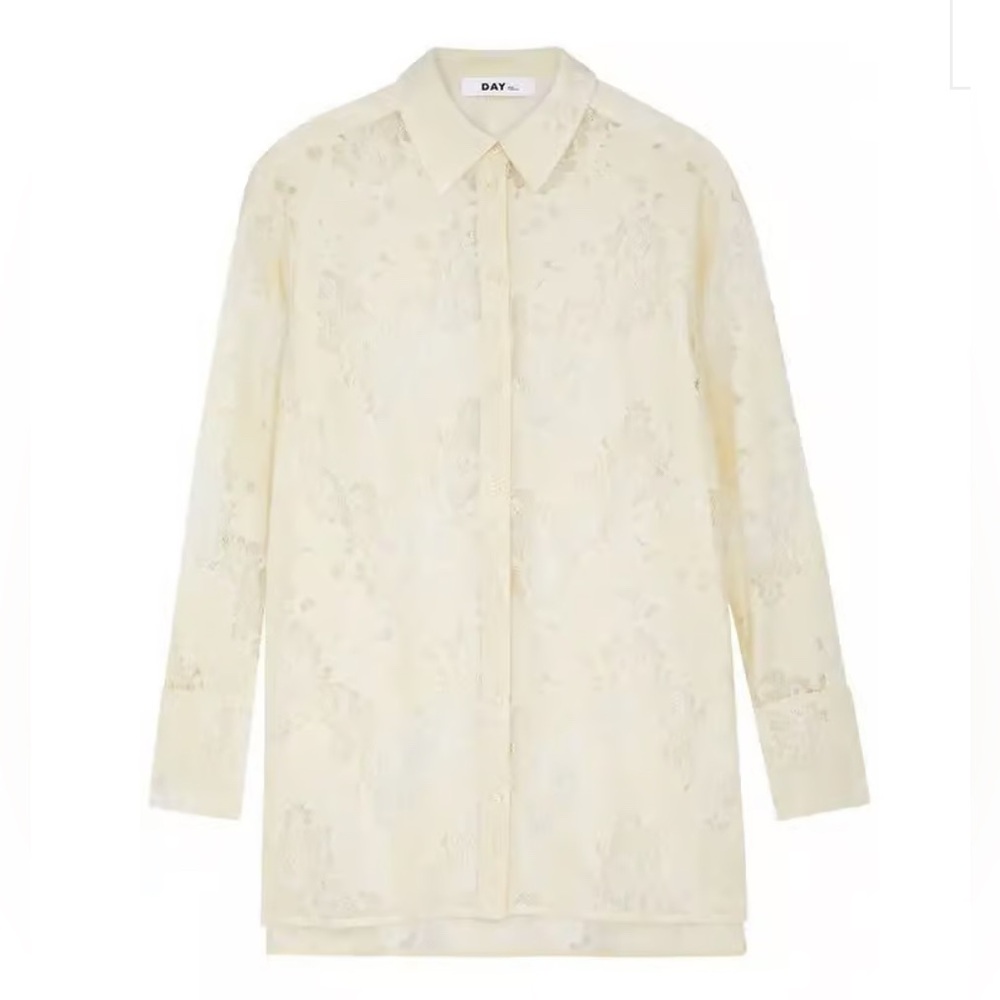 DAY Birger et Mikkelsen Tate artistic lace button up shirt small
